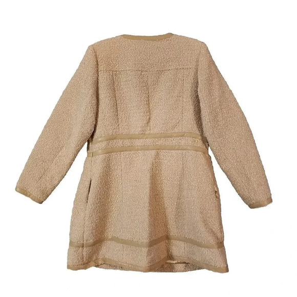 City Chic Women Buff Beige Neutral Polyester Zipped Winter Escape Coat S… - Picture 6 of 14